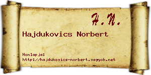 Hajdukovics Norbert névjegykártya